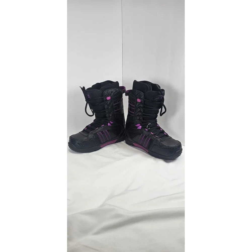 K2 Range Snowboard Boots Womens 8 Black Purple Lace‎ Up Winter Riding